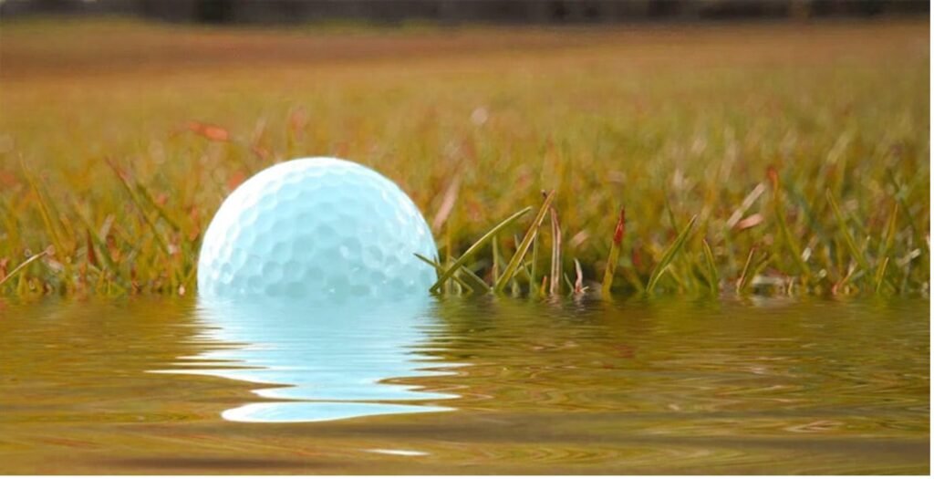 A Golfball soaked in water